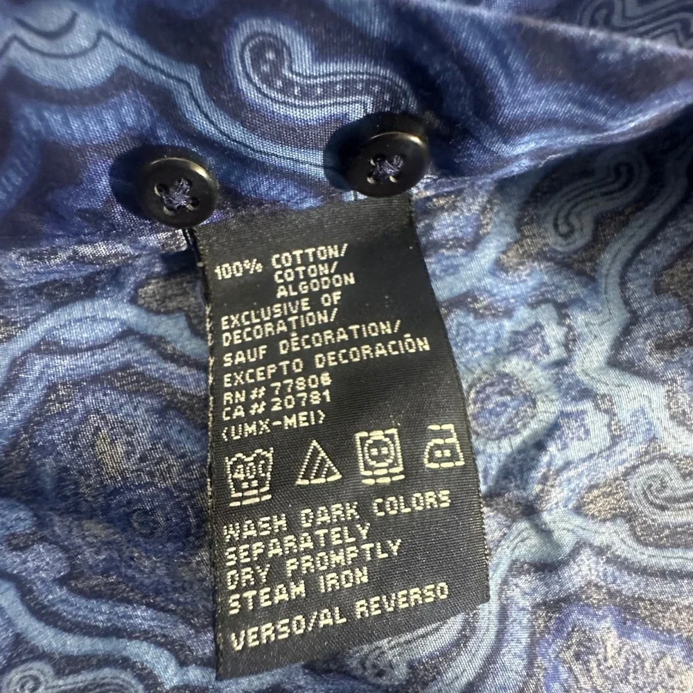 Vintage Tommy Hilfiger Y2K Paisley Button Up Shirt Mens Large‎ 100s 2-Ply Cotton